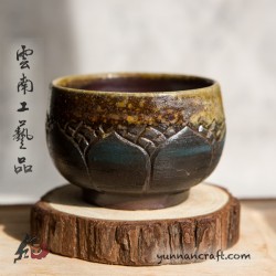 95ml Dai Tao Cup ( wood fired & ash ) - Lotus